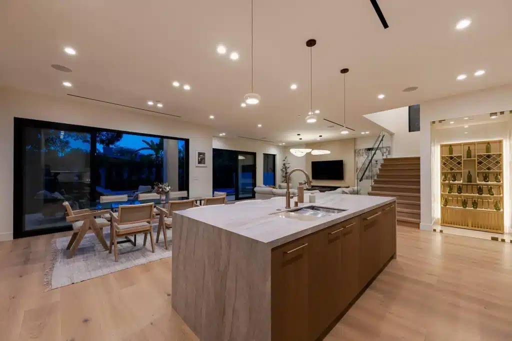 Modern open kitchen with large island