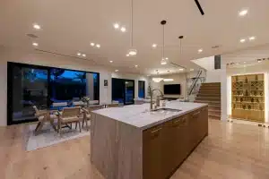 Modern open kitchen with large island