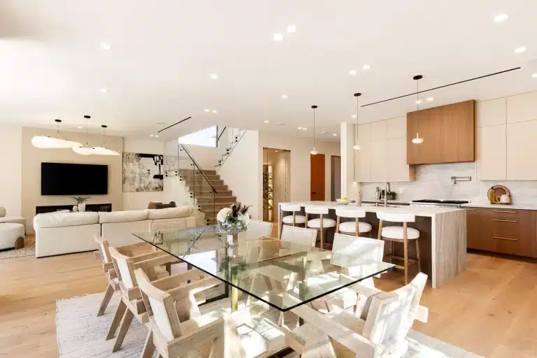 Luxury open concept kitchen and living room