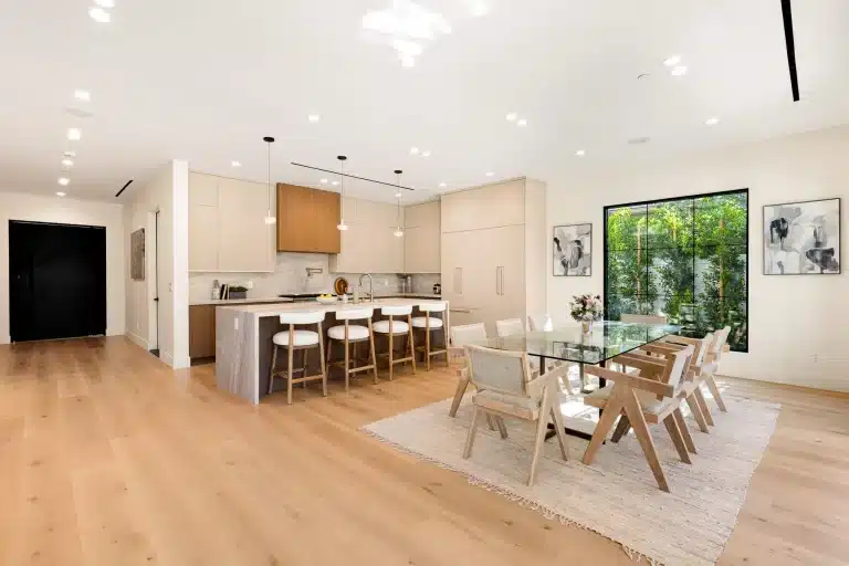 Modern dining room and kitchen